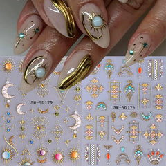 STZPRONAIL moon sticker embossed creates mysterious, elegant nail art