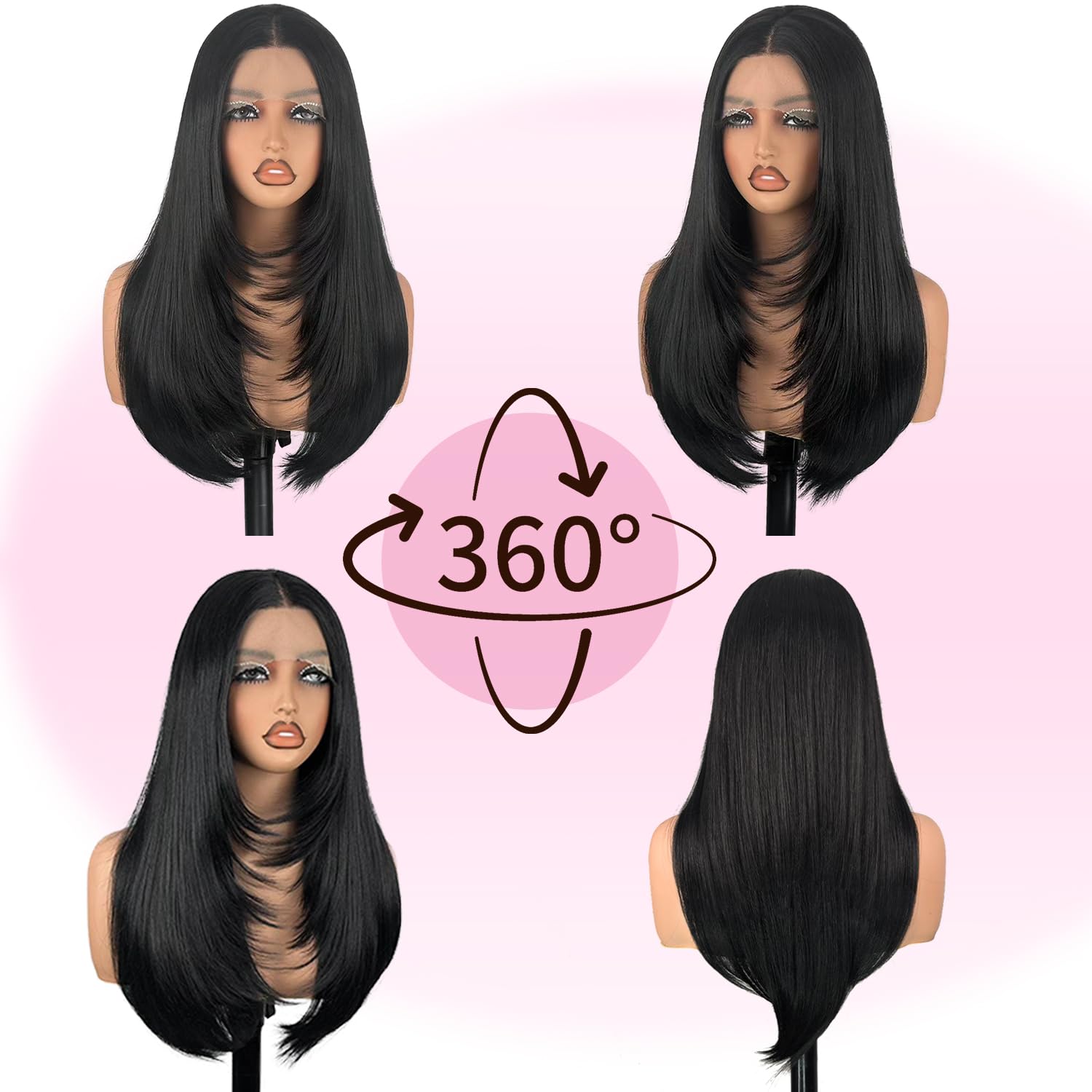 Su Mei.s large lace area enables multiple part styling options.