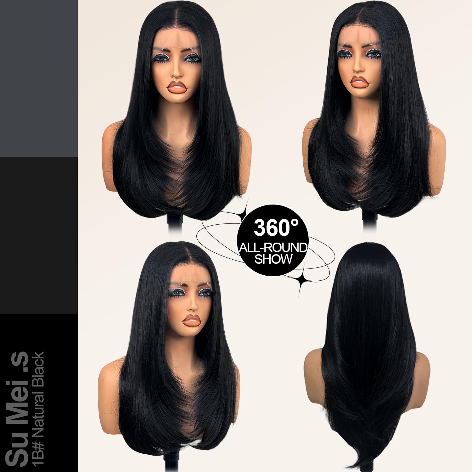 Su Mei.s heat-resistant synthetic fiber up to 180°C for styling.