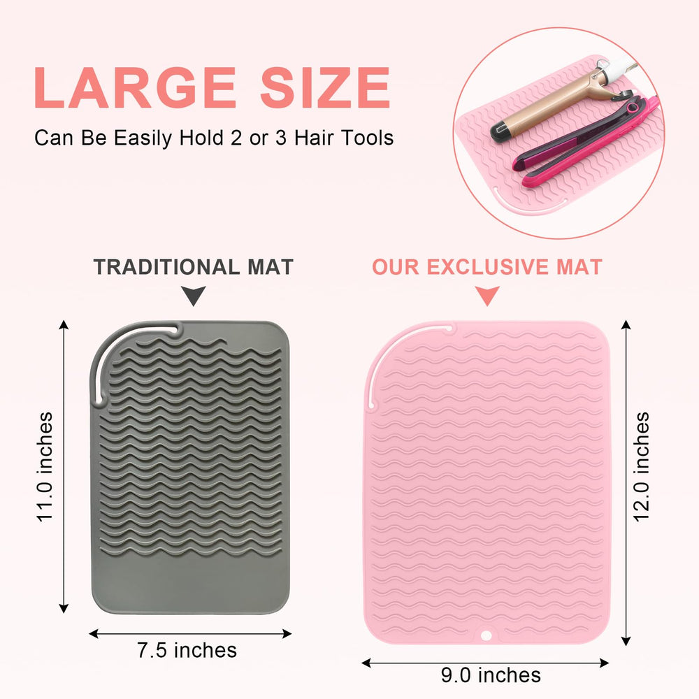 Suafrnut mat shows dual-wave texture and grip to prevent slipping during styling