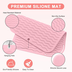 Suafrnut silicone heat resistant mat protecting vanity while flat iron rests safely