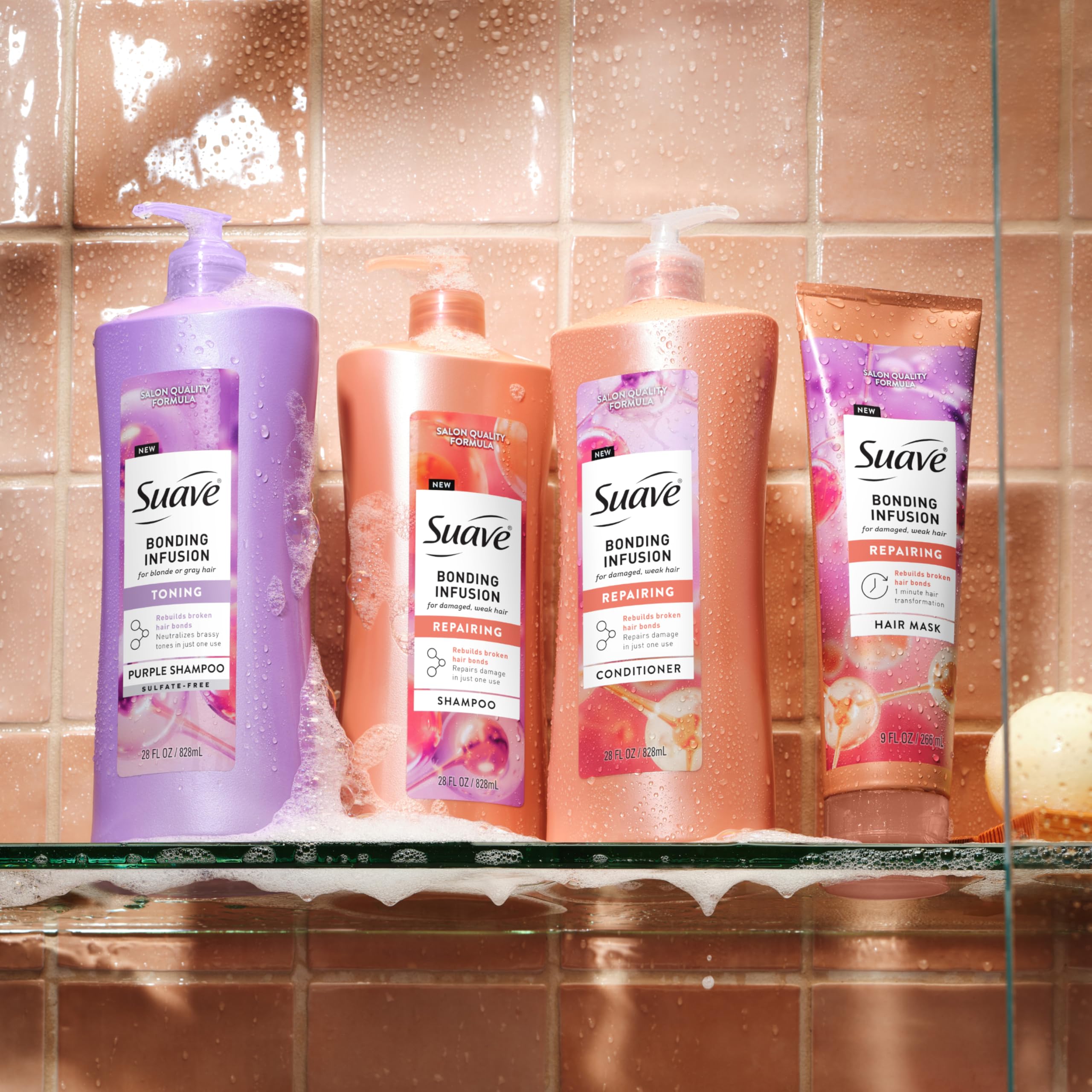 Suave Bonding Infusion acabado sedoso y brillo perceptible.
