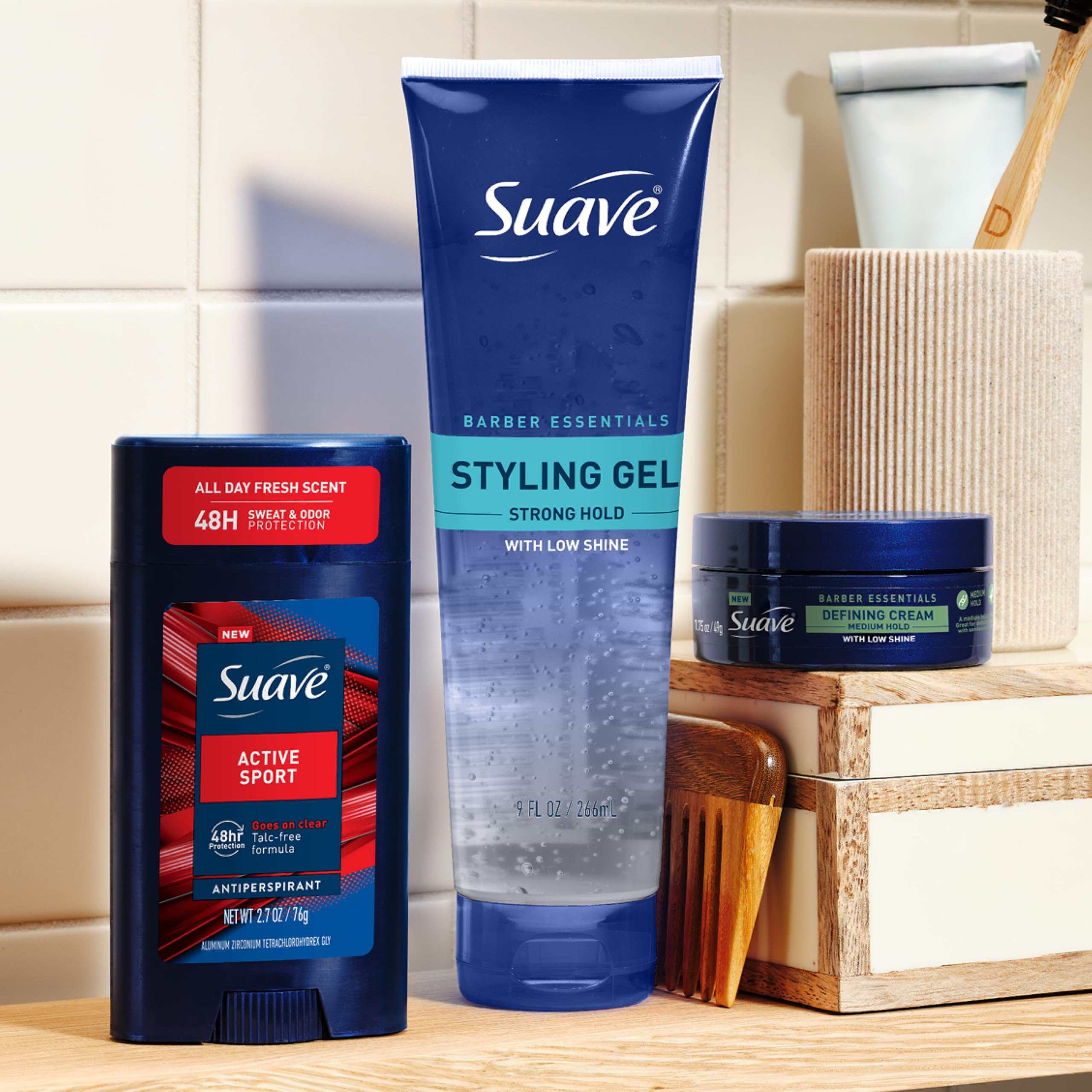 Suave Active Sport dyes-free and parabens-free label for safer everyday use.