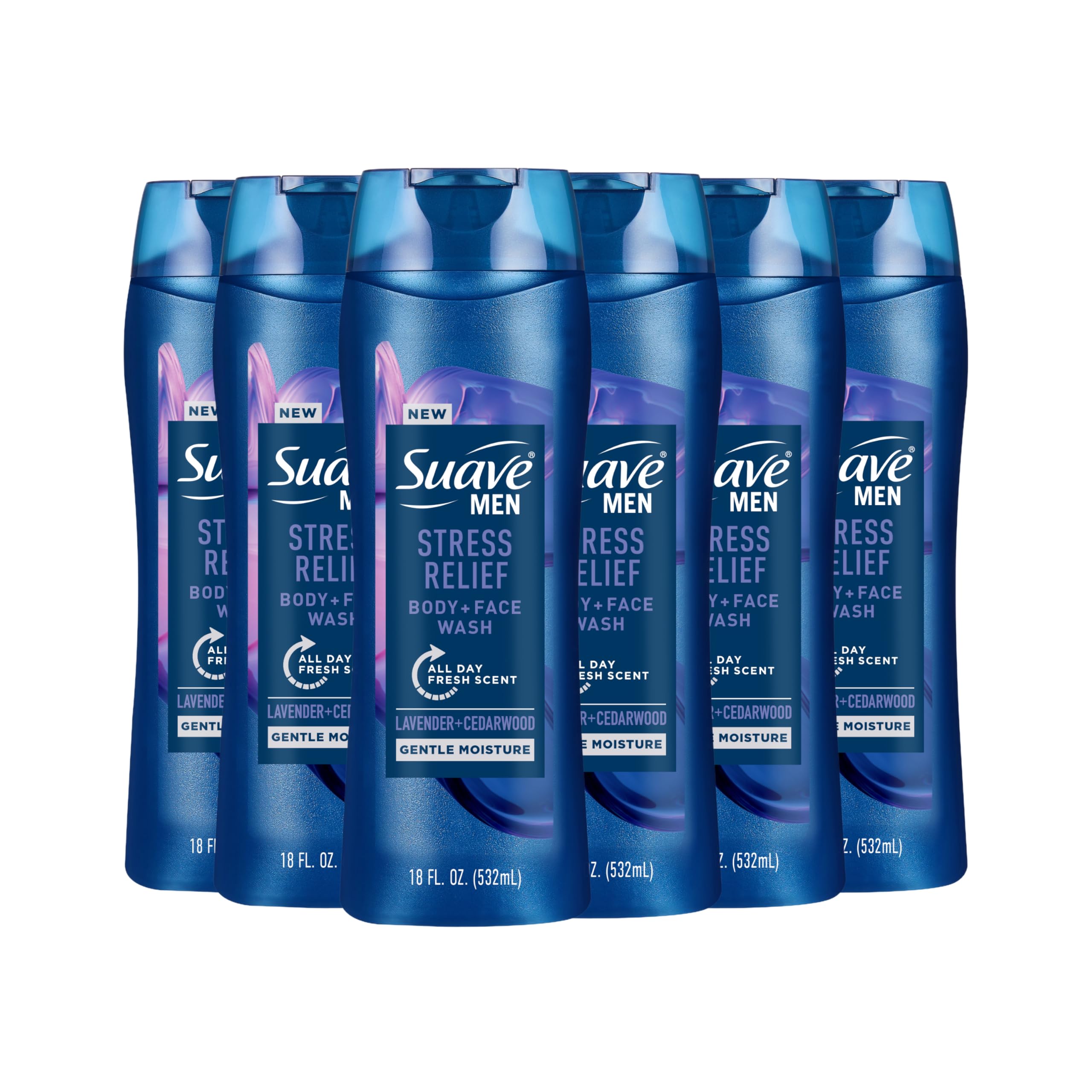 Suave Alivio de Estrés: botella-dosificador para una limpieza suave del cuerpo y rostro.