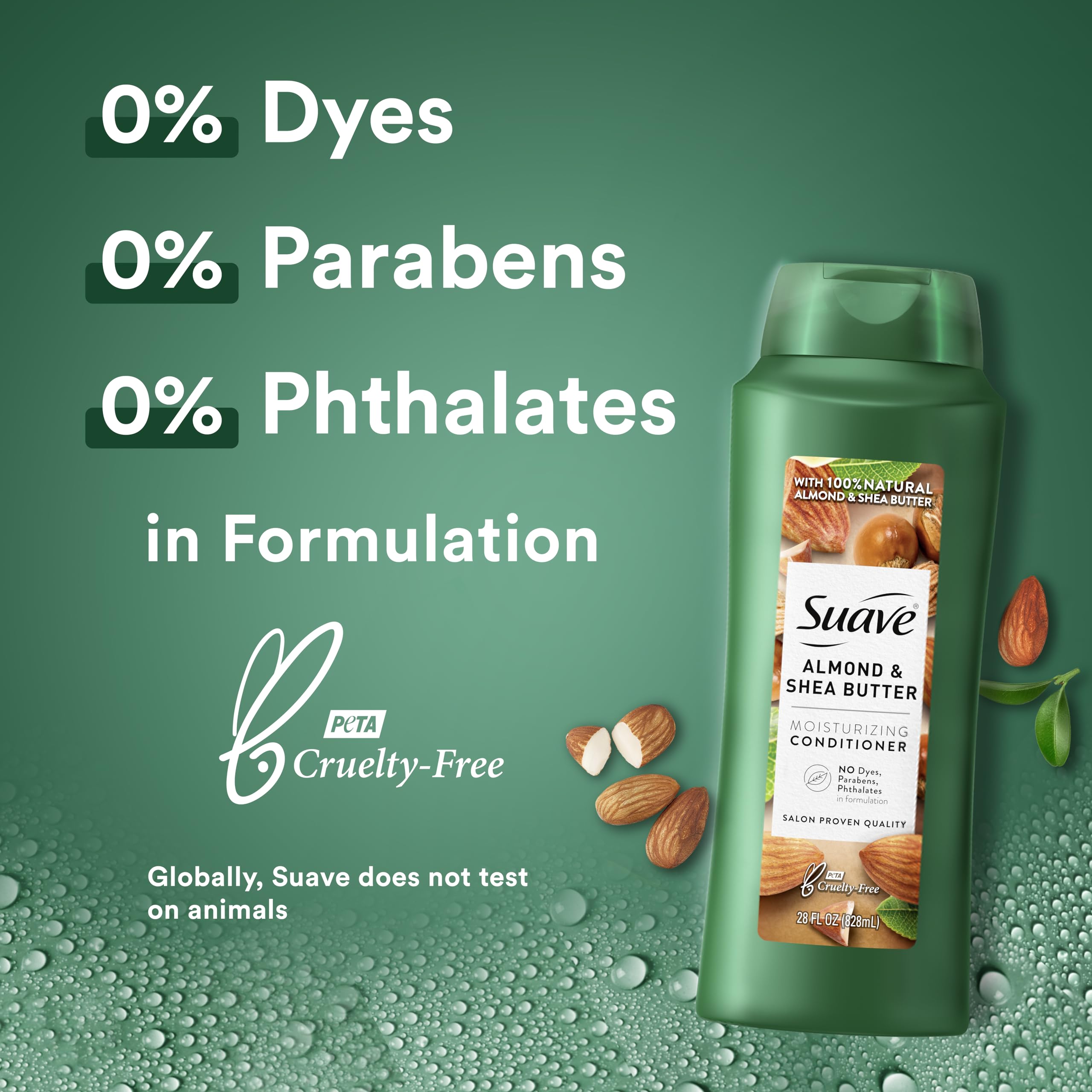 Acondicionador Suave de almendra y karité, textura cremosa para brillo.