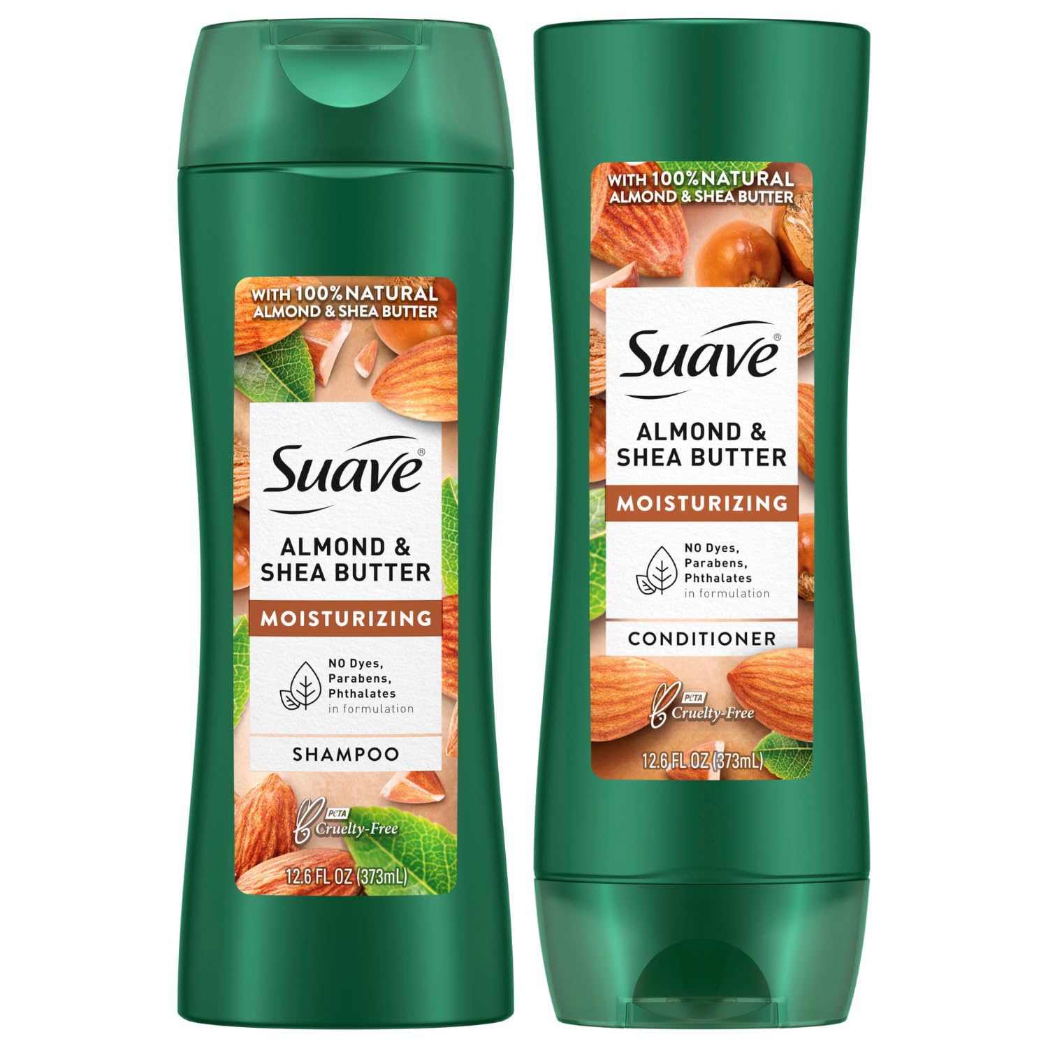 Shampoo Suave con almendra y manteca, botella visible para hidratación diaria.
