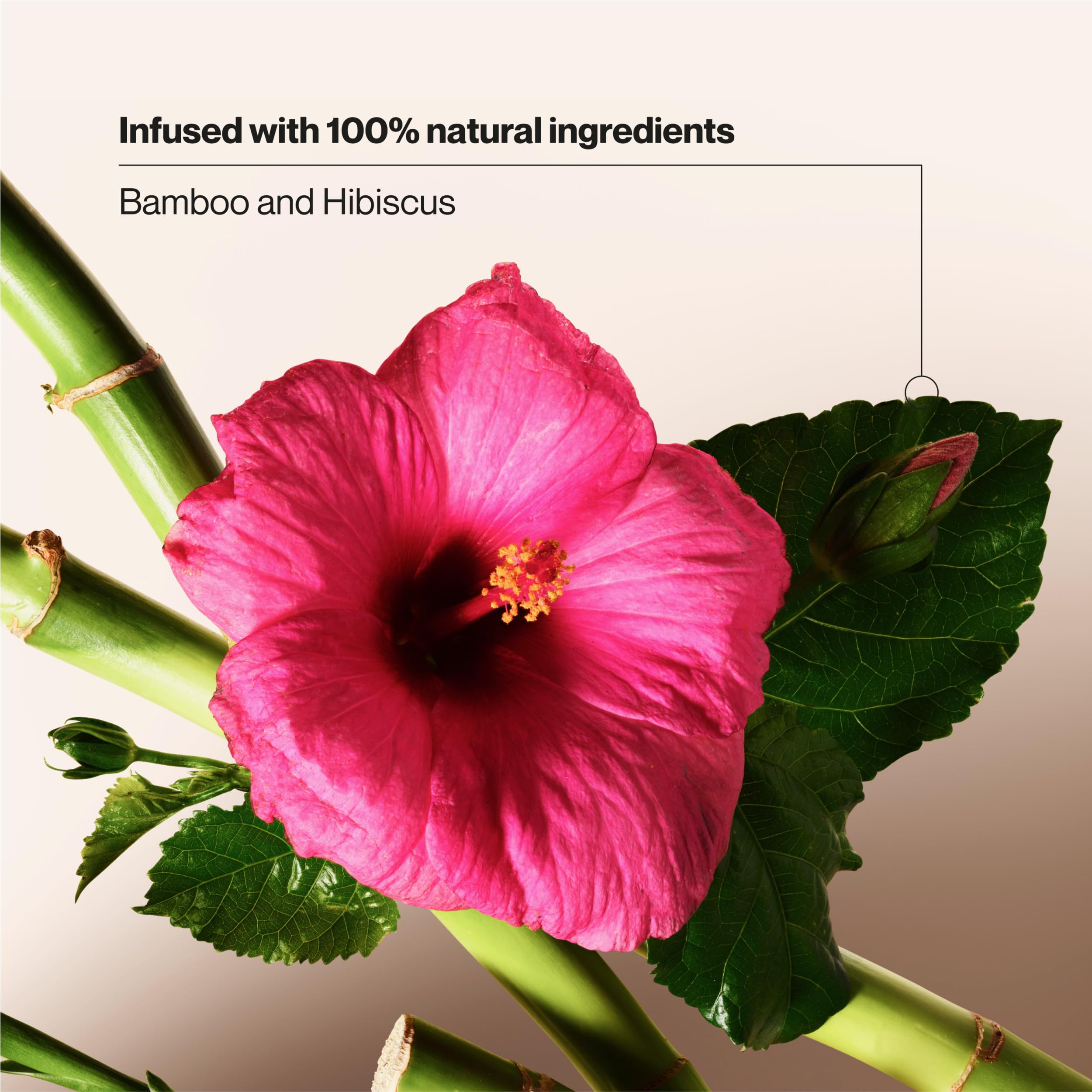 Suave Bamboo Hibisco Shampoo, fragancia-hibisco, ofrece aroma floral para ritual de ducha.