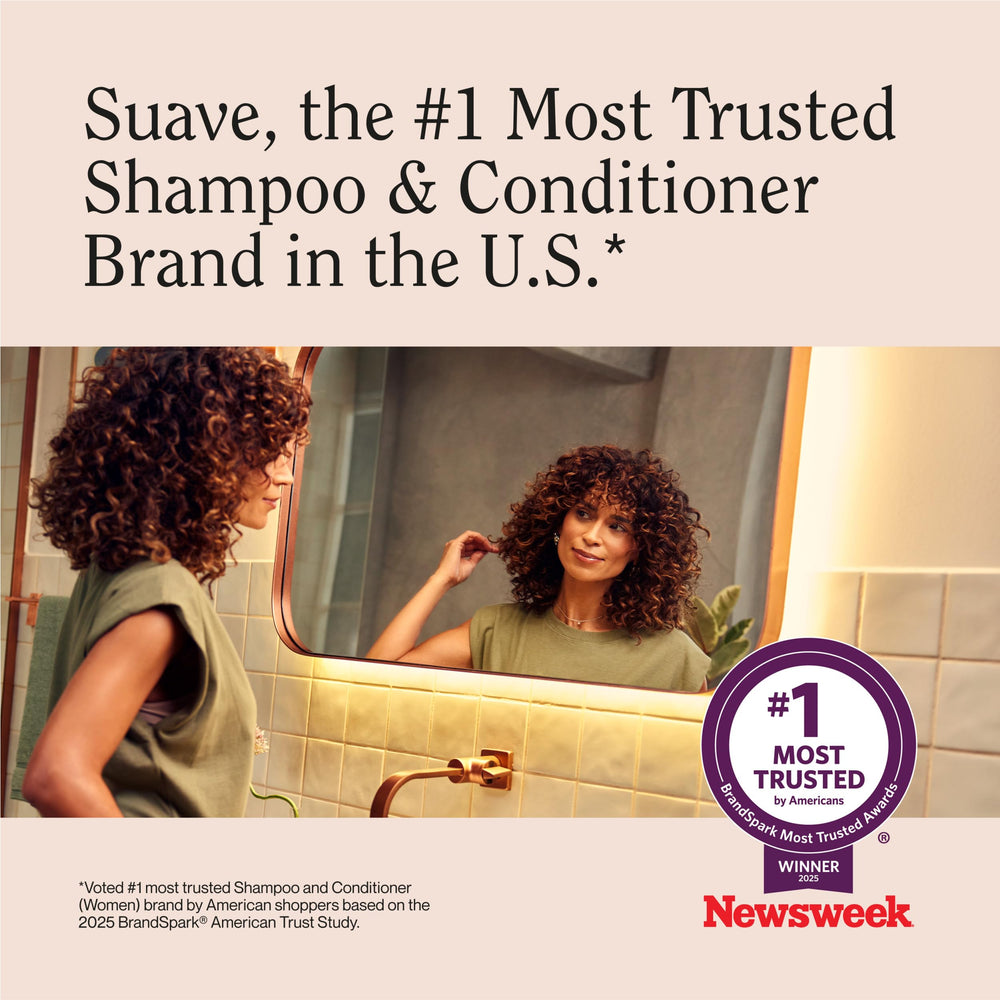 Suave Bamboo Hibisco Shampoo, etiqueta-clara, ayuda a mantener sensación de limpieza suave.