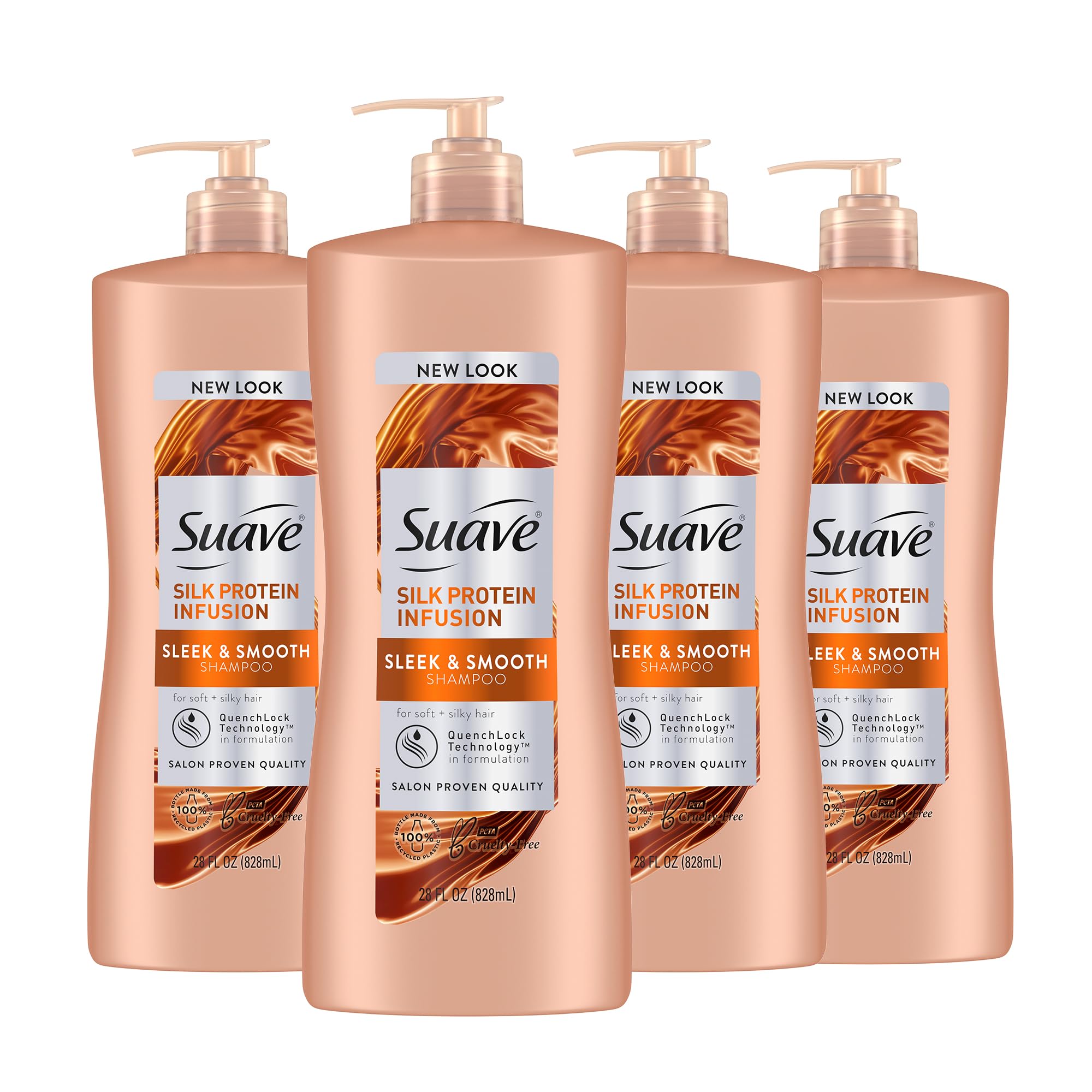 Botella de Suave Champú Infusión de Seda muestra suavidad y manejo diario.