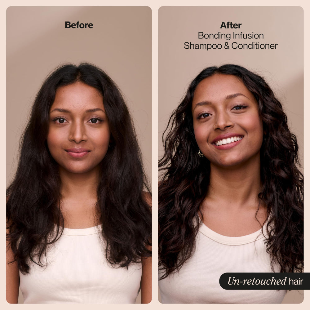 Suave Bonding Infusion cabello color tratado protegido y nutrido.