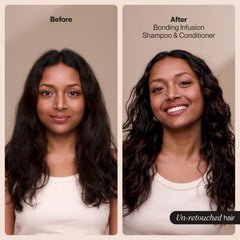 Suave Bonding Infusion cabello color tratado protegido y nutrido.