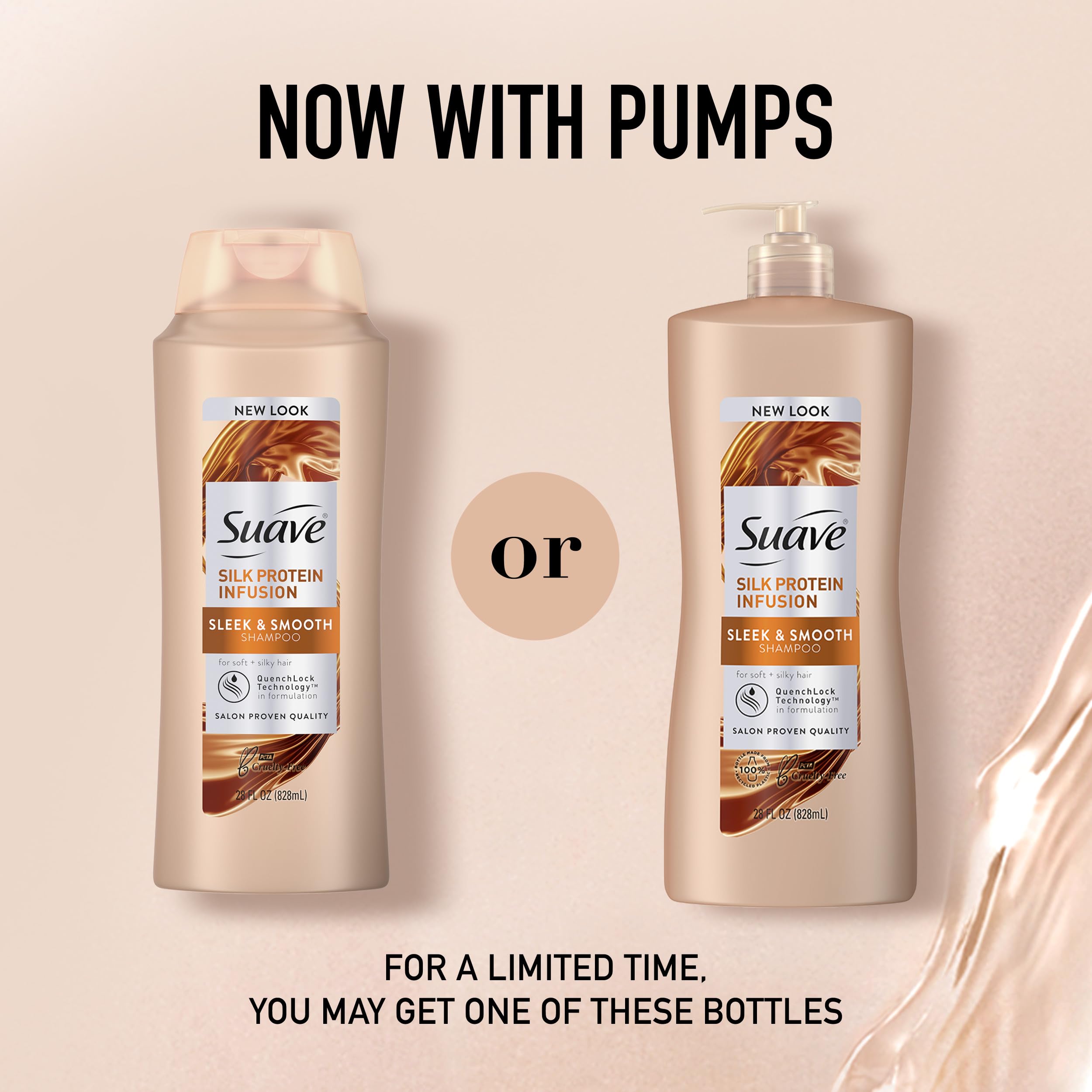 Espuma suave de Suave Champú Infusión de Seda limpia delicadamente el cabello.