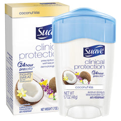 Suave Coconut Kiss scent profile with tropical coconut notes for a lightweight, pleasant aroma.