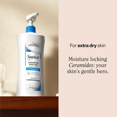 Crema corporal de Suave en envase, absorción ligera para uso diario.