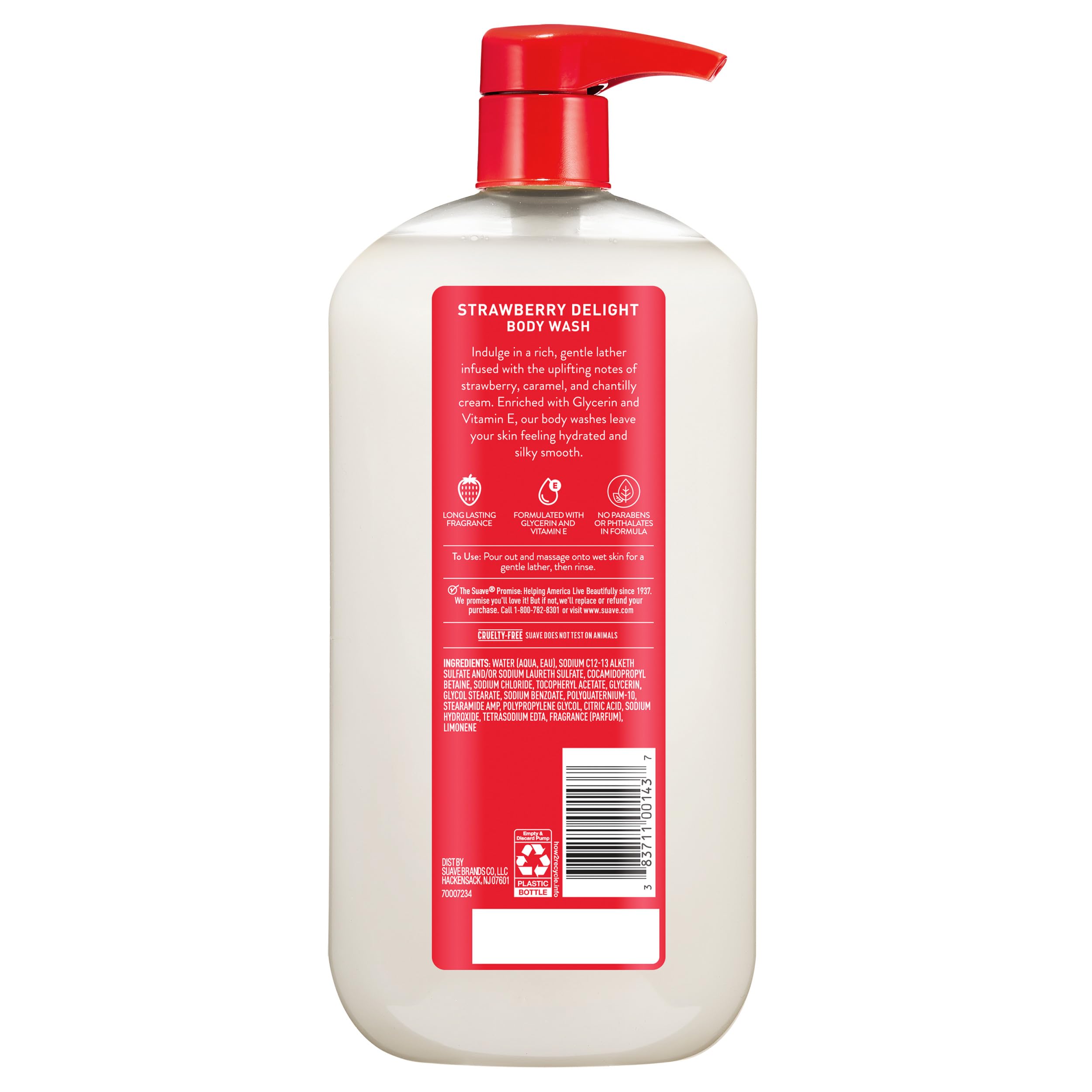 Pack de 4 de Suave Delicia de Fresa para duchas diarias