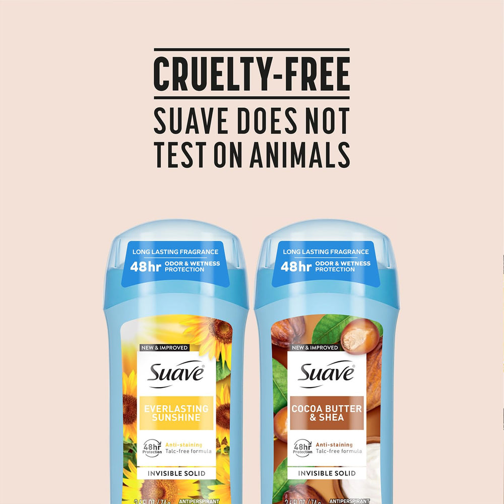 Fórmula libre de crueldad de Suave, no pruebas en animales por PETA.