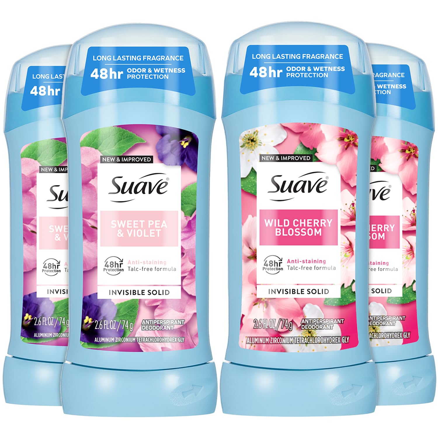 Desodorante Suave para Mujer Flor de Cerezo Salvaje, pack frontal con aroma duradero.