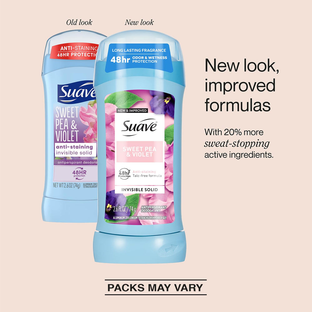 Paquete de tres barras Suave Sweet Pea y Violet para uso diario.