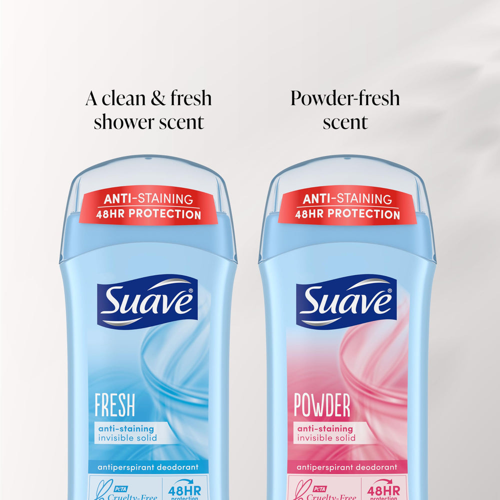 Desodorante Suave, textura invisible en la piel para uso diario sin manchas