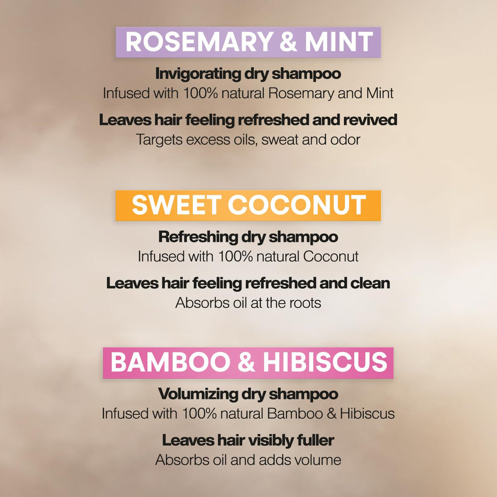 Suave shampoo seco coco dulce frasco, aroma suave
