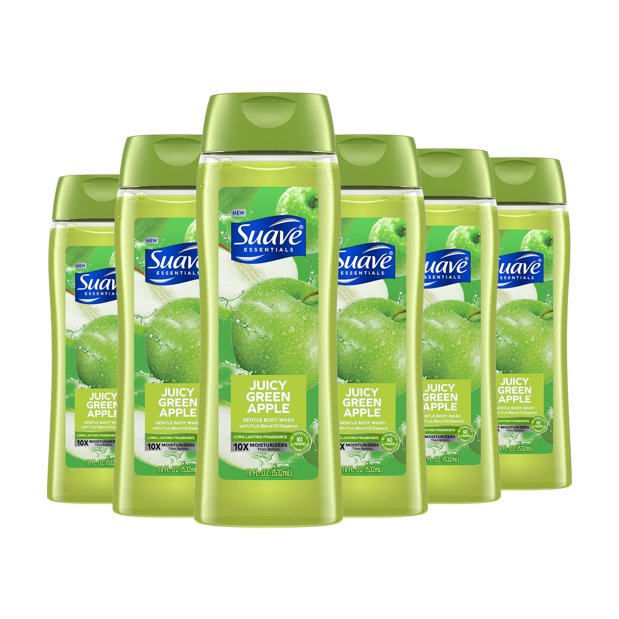 Suave Essentials gel ducha manzana, aroma fresco e hidratante para uso diario.