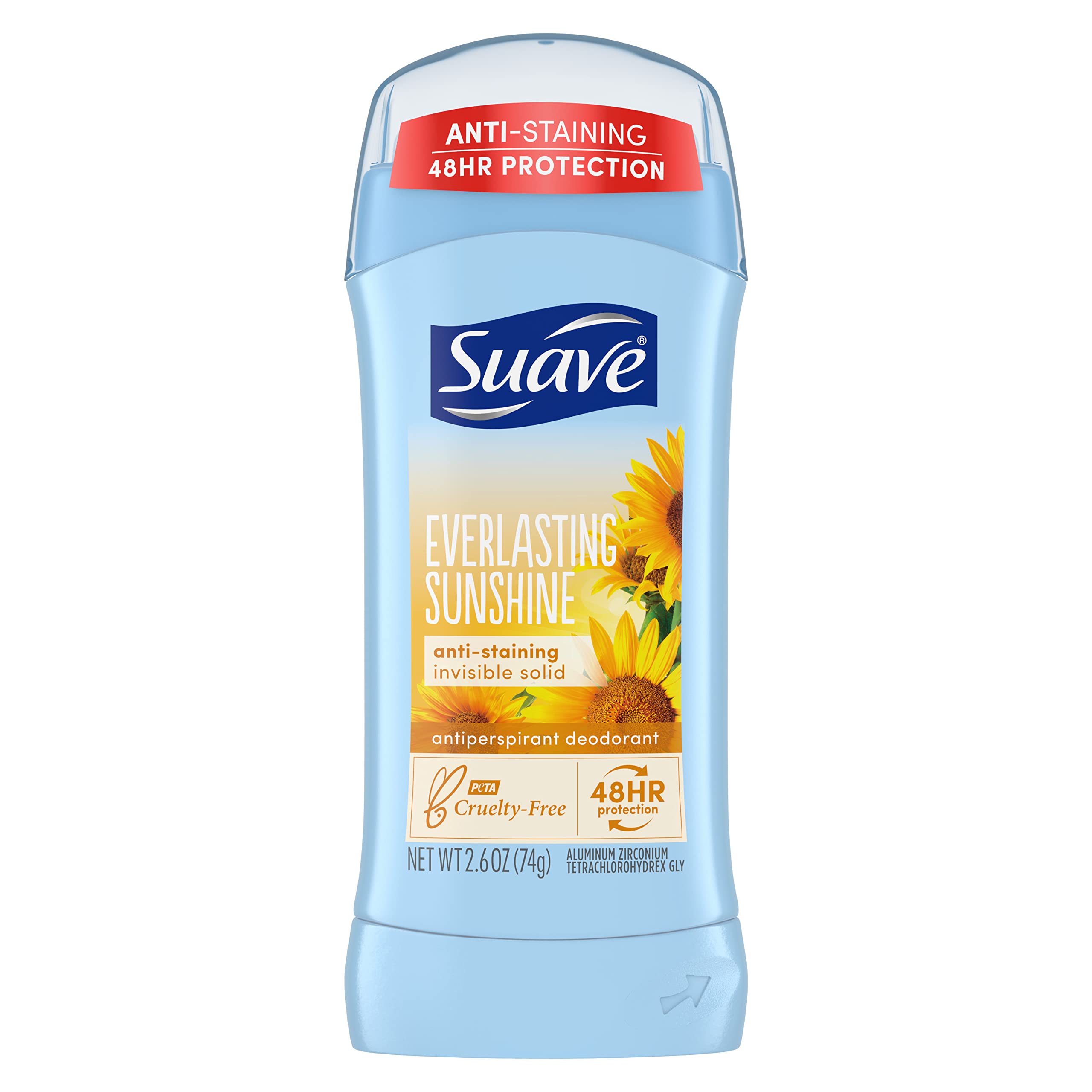 Suave Everlasting Sunshine: desodorante invisible para uso diario sin manchas.