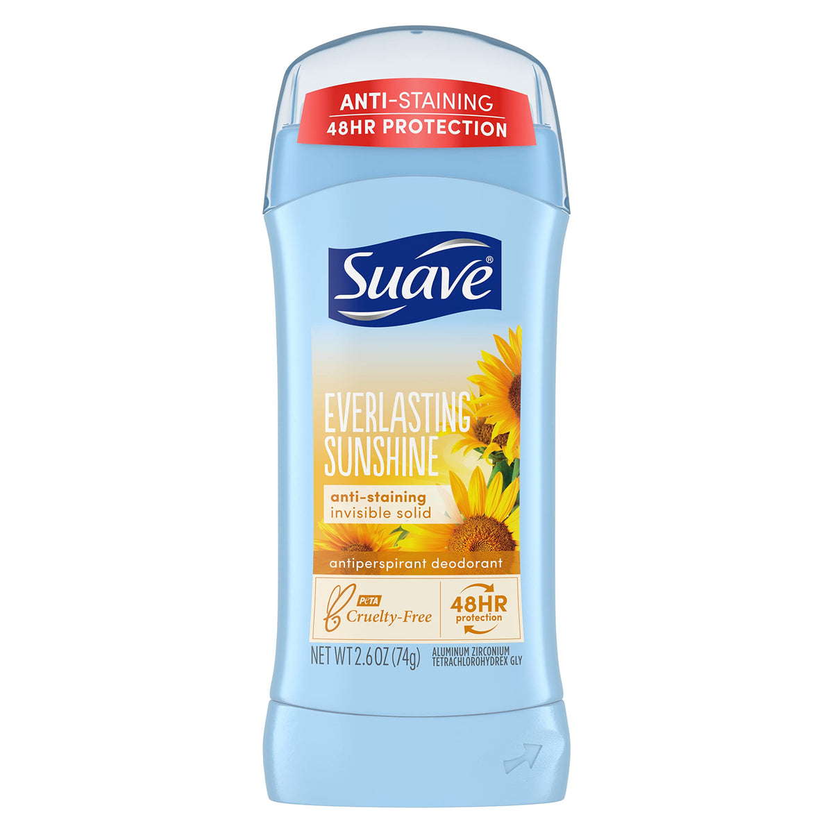 Suave Everlasting Sunshine: desodorante invisible para uso diario sin manchas.