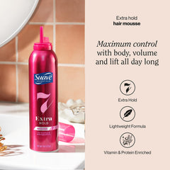 Envase de Suave Extra Hold Mousse en paquete de dos para conveniencia