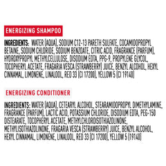 Fragancia duradera de fresa y durazno que perfuma el cabello después del lavado.