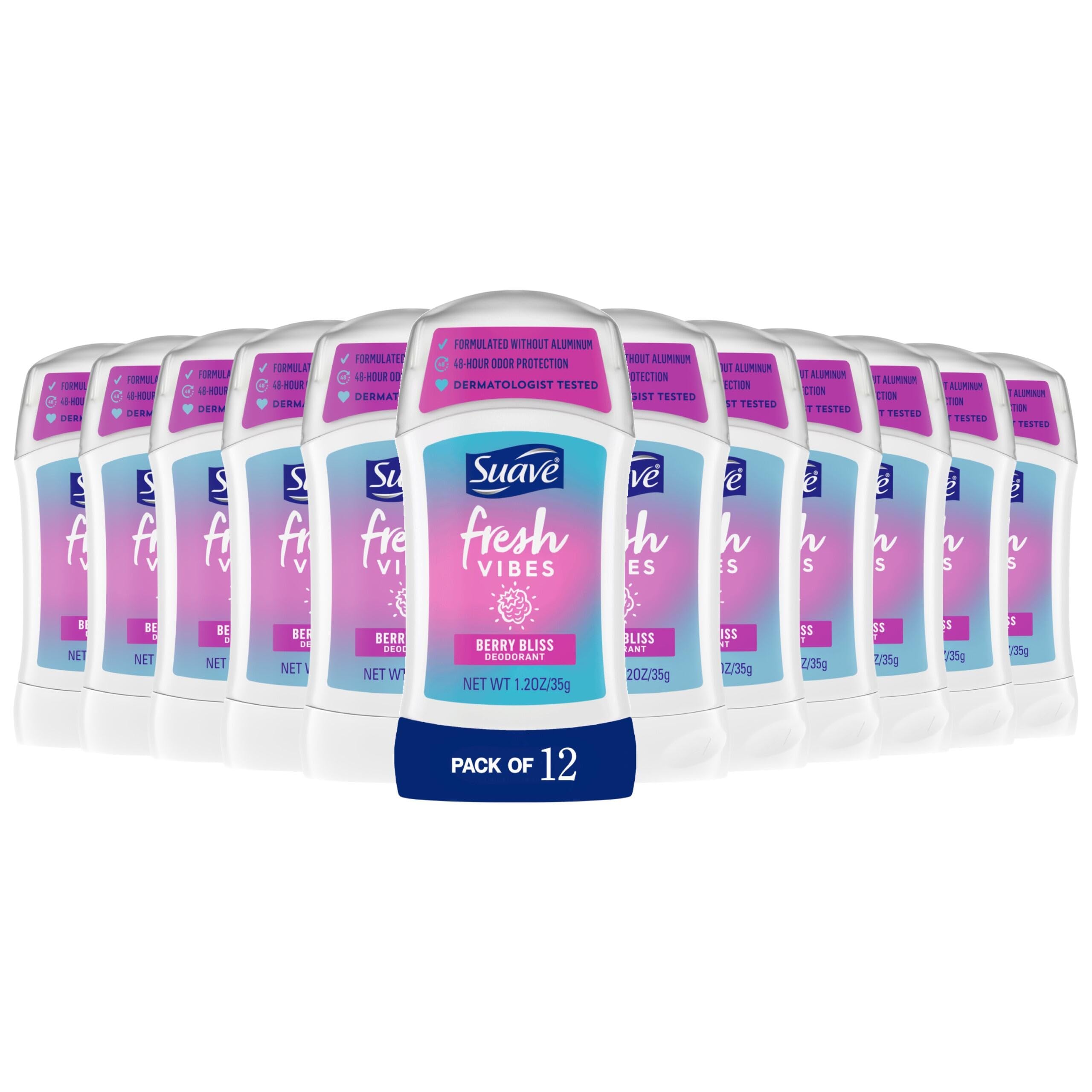 Desodorante Suave Berry Bliss en frontal del stick con aroma frutal