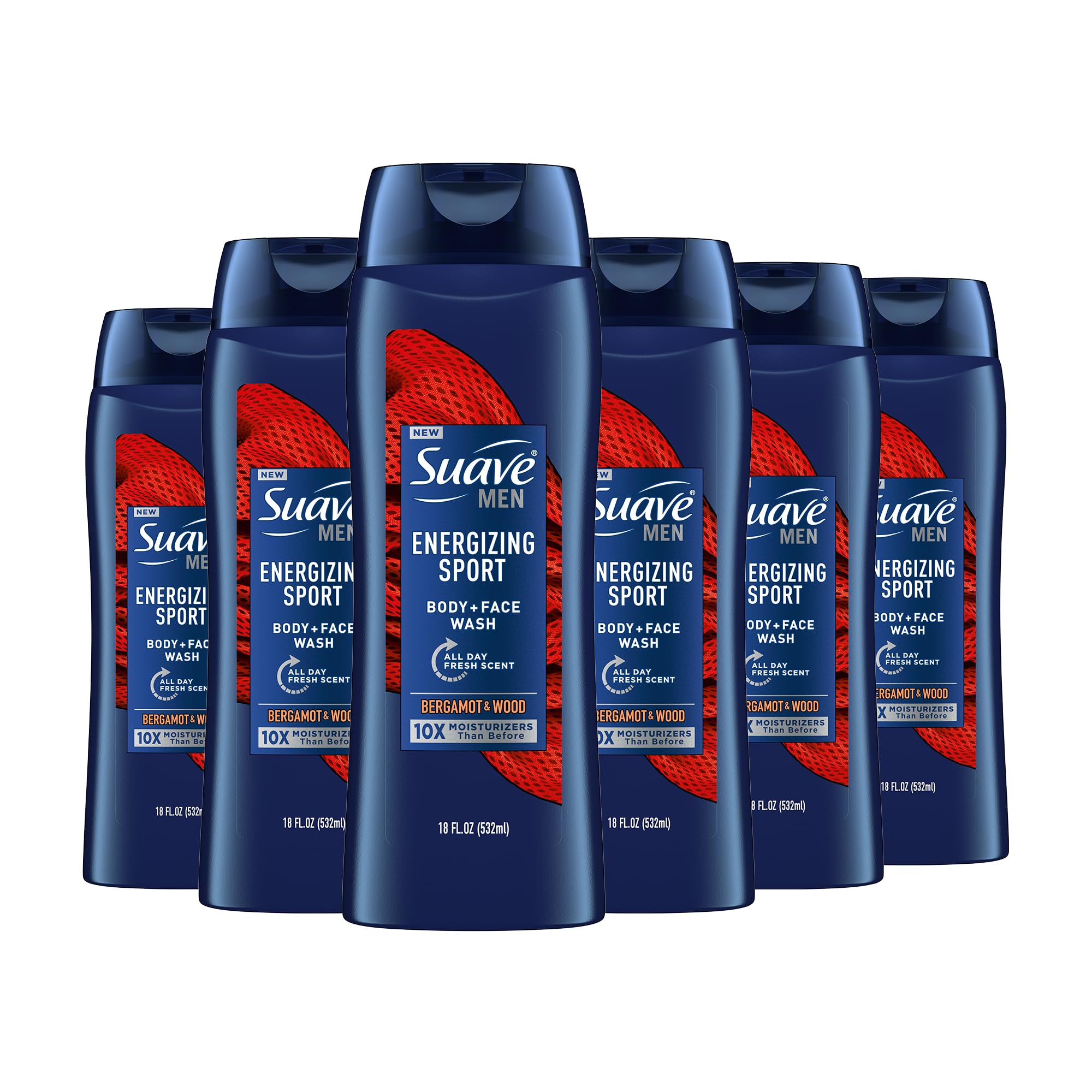 Suave Men Energizing Sport: botella vertida para ducha rápida y refrescante.