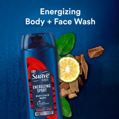 Suave Men Energizing Sport: espuma cremosa que limpia sin resecar tras entrenamiento.