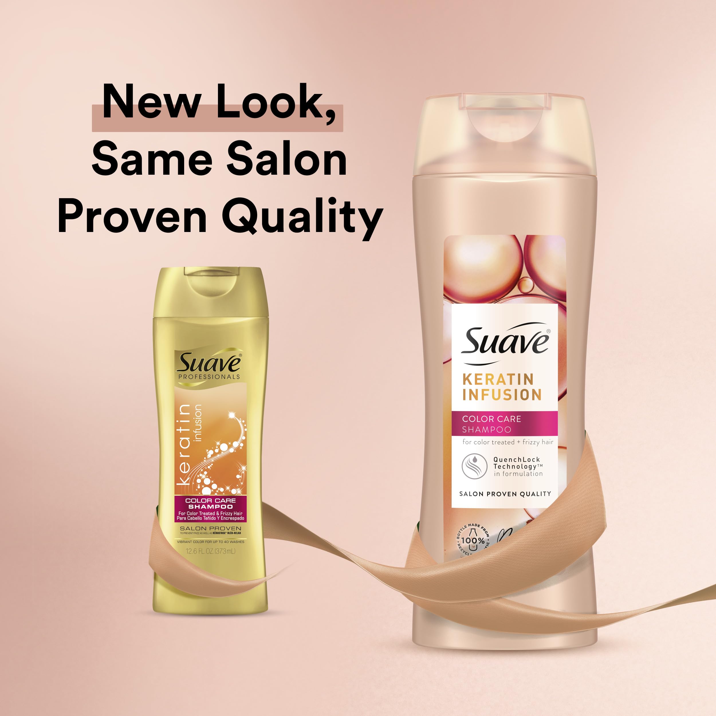 Suave Keratin Infusion acondicionador botella: desenreda y controla el frizz.
