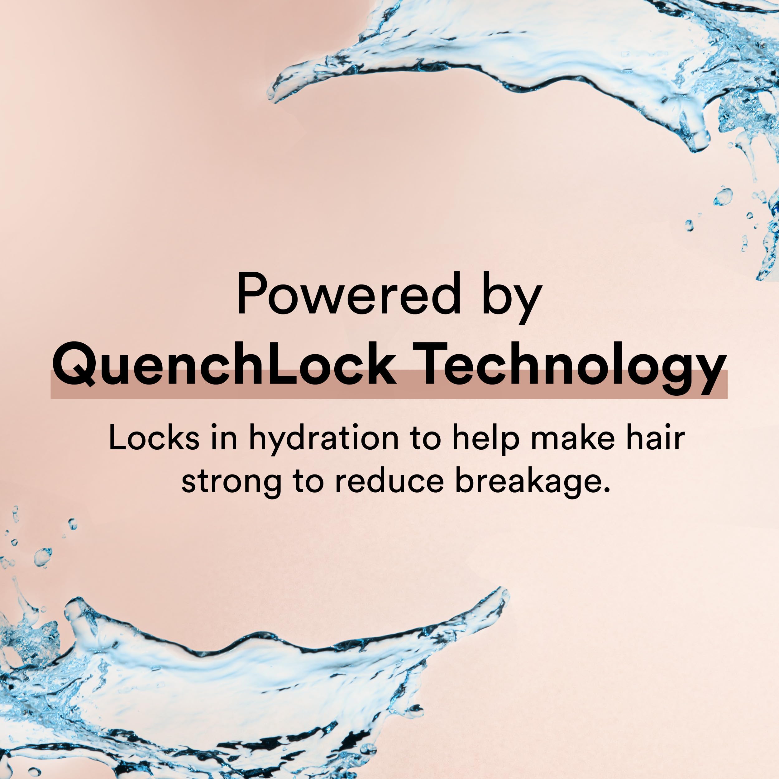 Detalle QuenchLock: microhidratación que sella la humedad en el cabello.