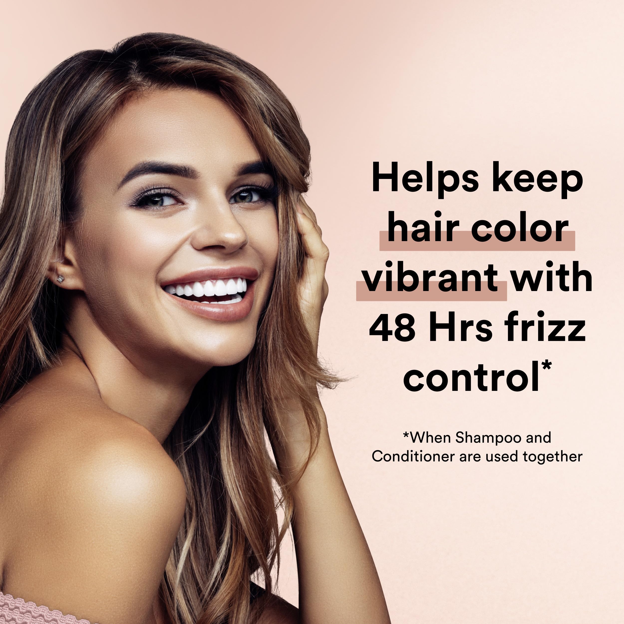 Suave Keratina Cabello Sedoso, aspecto suave y manejable tras aplicar el set.