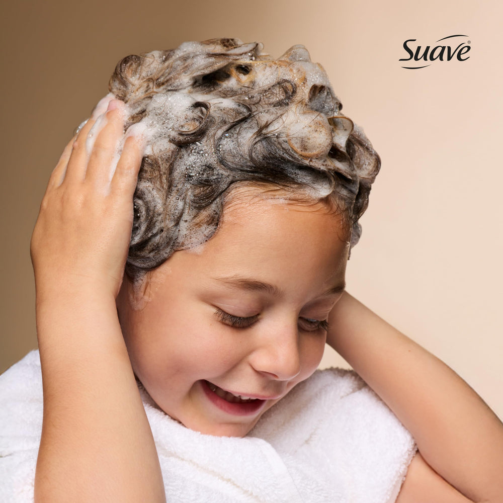 Suave Kids 3-in-1 pump dispenser for easy use during baths.