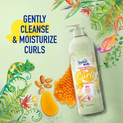 Suave Kids Detangler Spray dispensing pump demonstrates easy application.