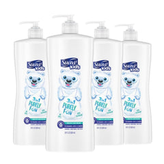 Suave Kids Purely Fun 3-in-1 bottle front, gentle bath time for kids
