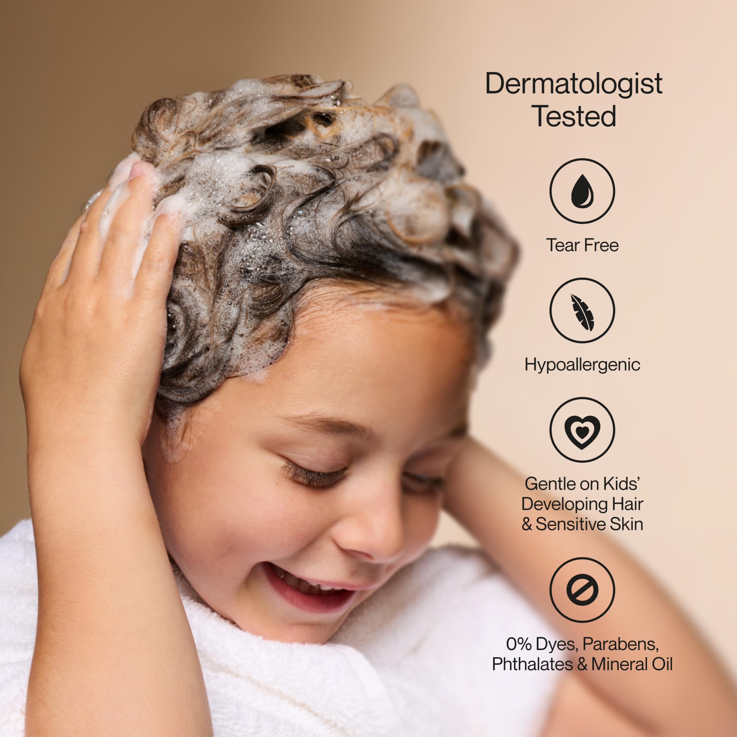 Suave Kids Purely Fun 3-in-1 kid hair cleanse in action