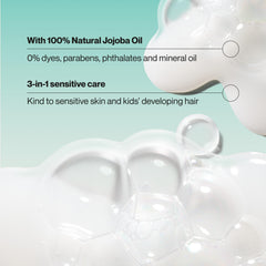 Suave Kids Purely Fun tear-free foam demonstrates gentle cleansing and rinsing