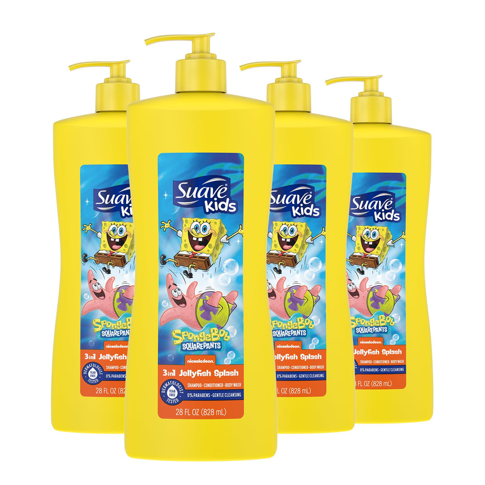 Suave Kids SpongeBob 3en1 para baño limpia cabello y piel.
