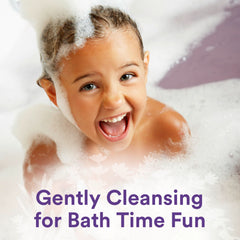 Suave Kids tear-free bath with lavender suds promotes calm, playful rinses.