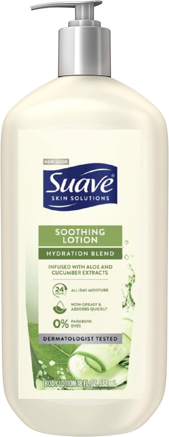 Loción corporal Suave con aloe, botella para hidratación diaria de la piel