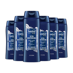 Suave Men: botella cremosa para limpieza suave y piel fresca.