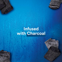 Suave Men Charcoal foam lather demonstrates rich cleansing for hair and skin.