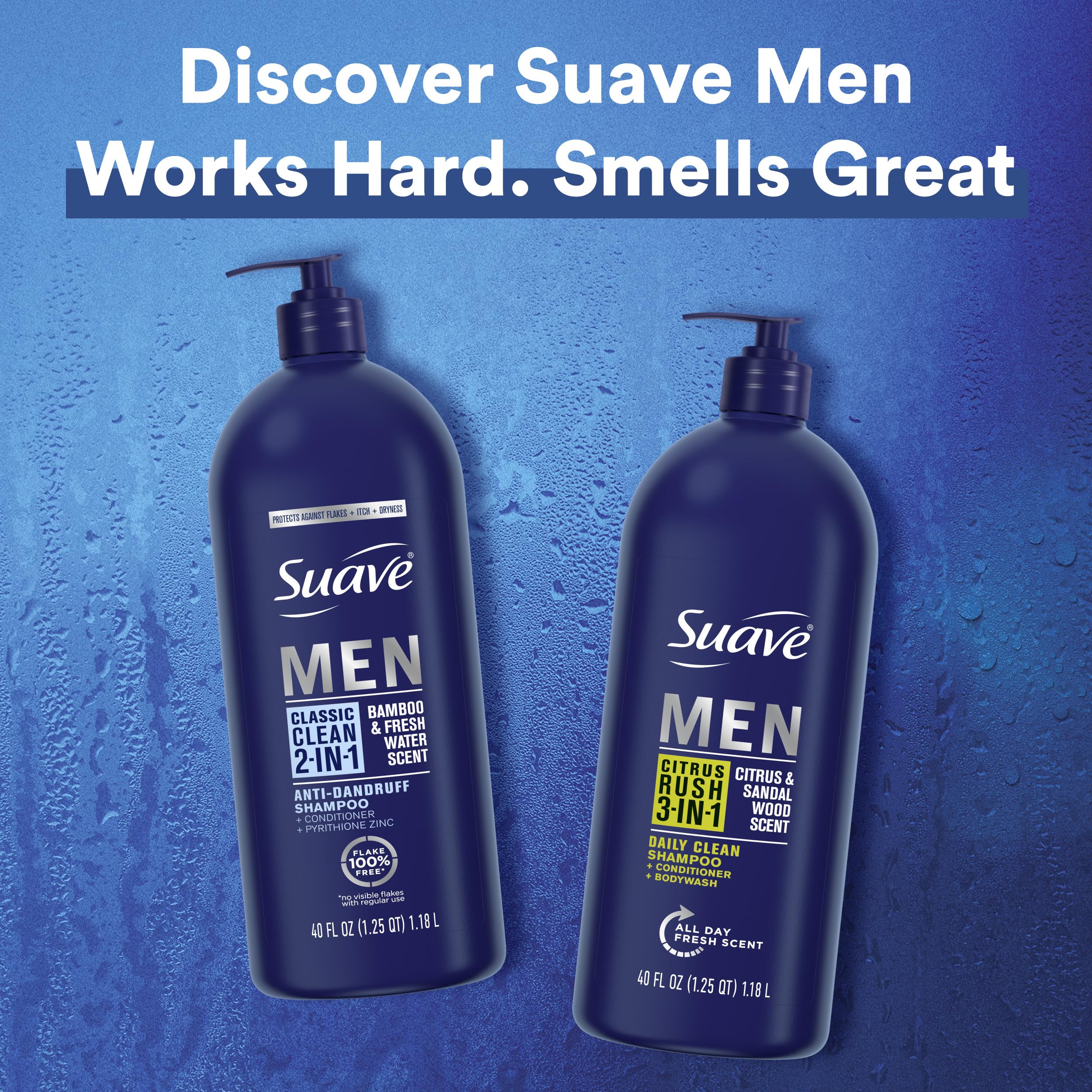 Envase de plástico 100% reciclado de Suave Men, opción sostenible.