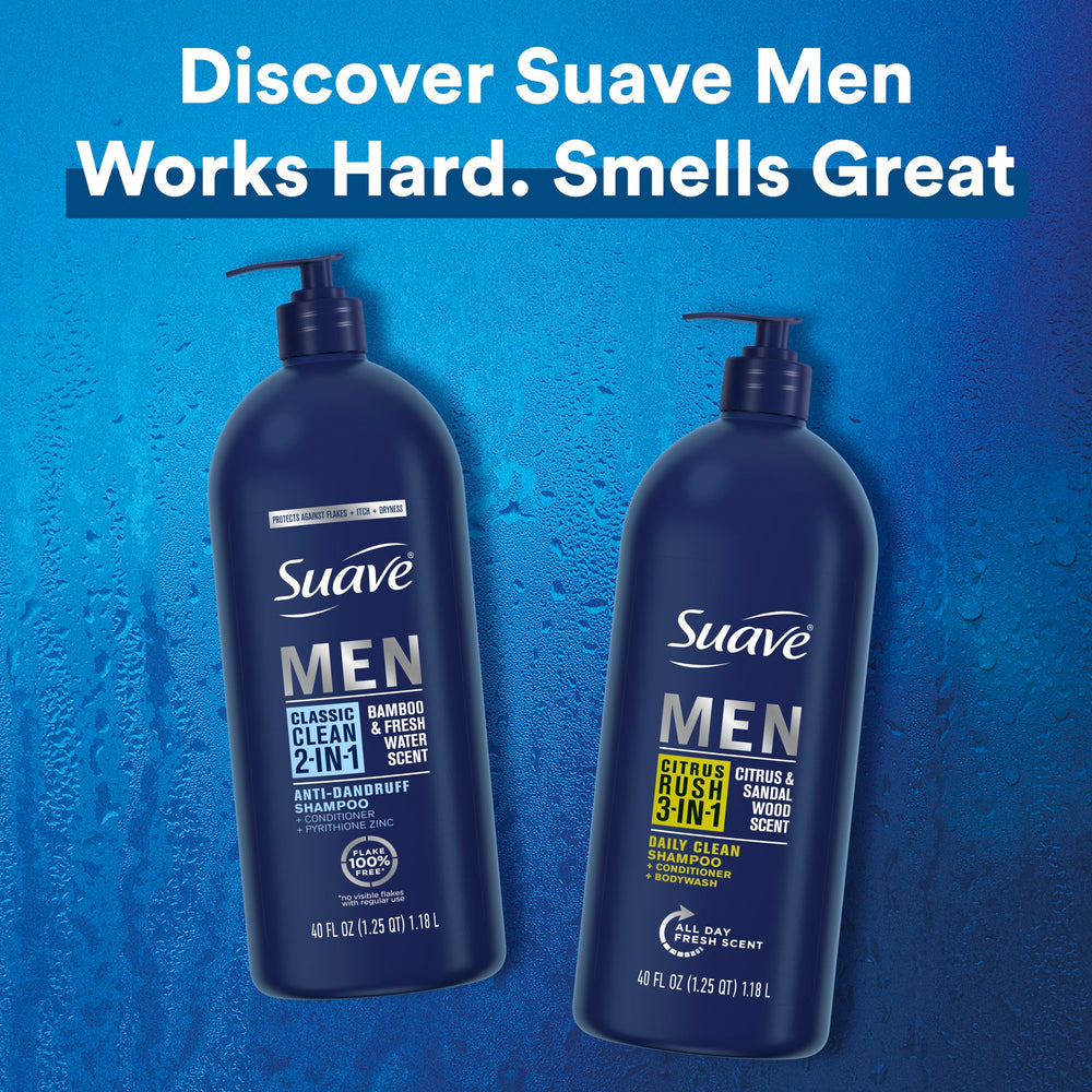 Envase de plástico 100% reciclado de Suave Men, opción sostenible.