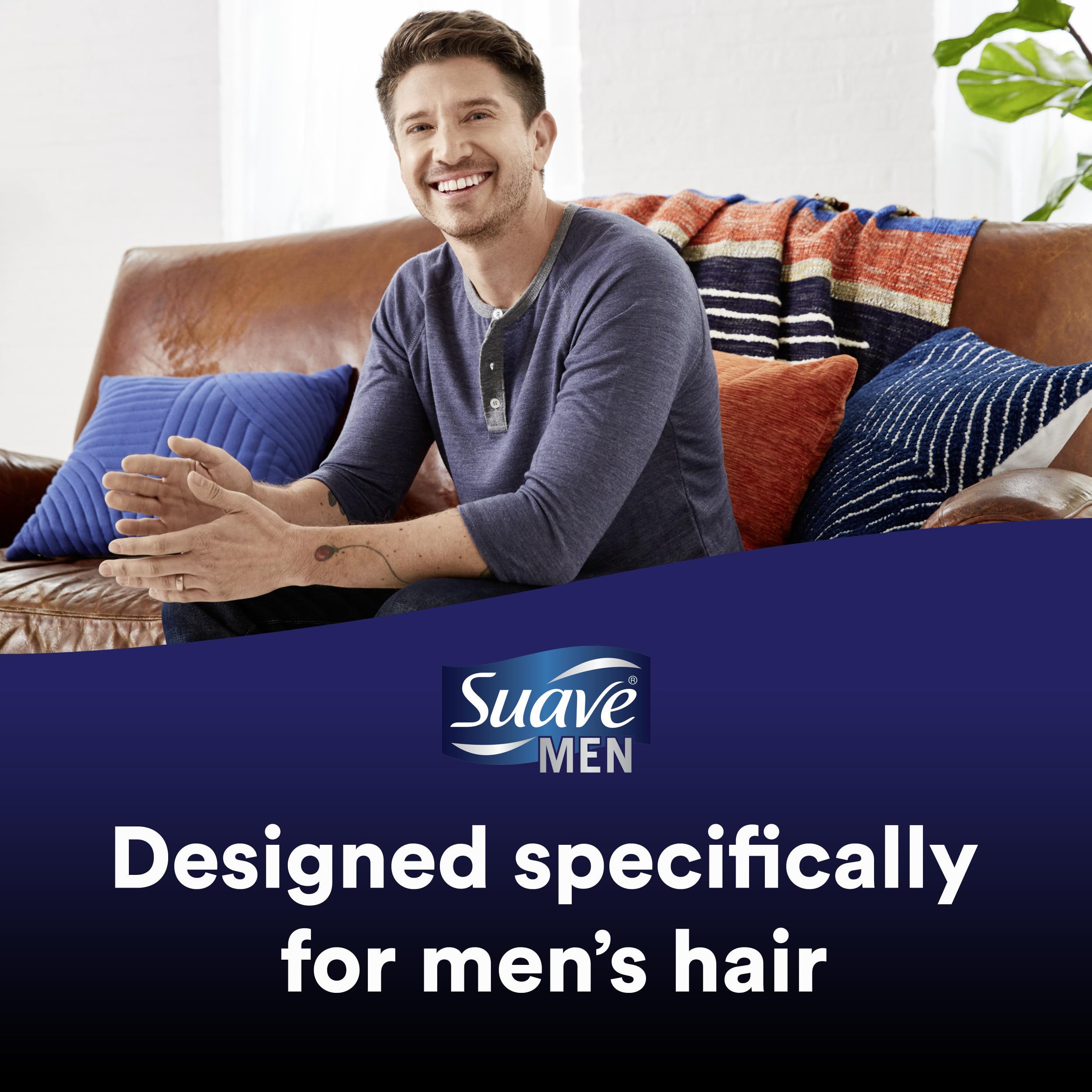 Eco-friendly packaging: Suave Men Ocean Charge 2-in-1 in recycled plastic.
