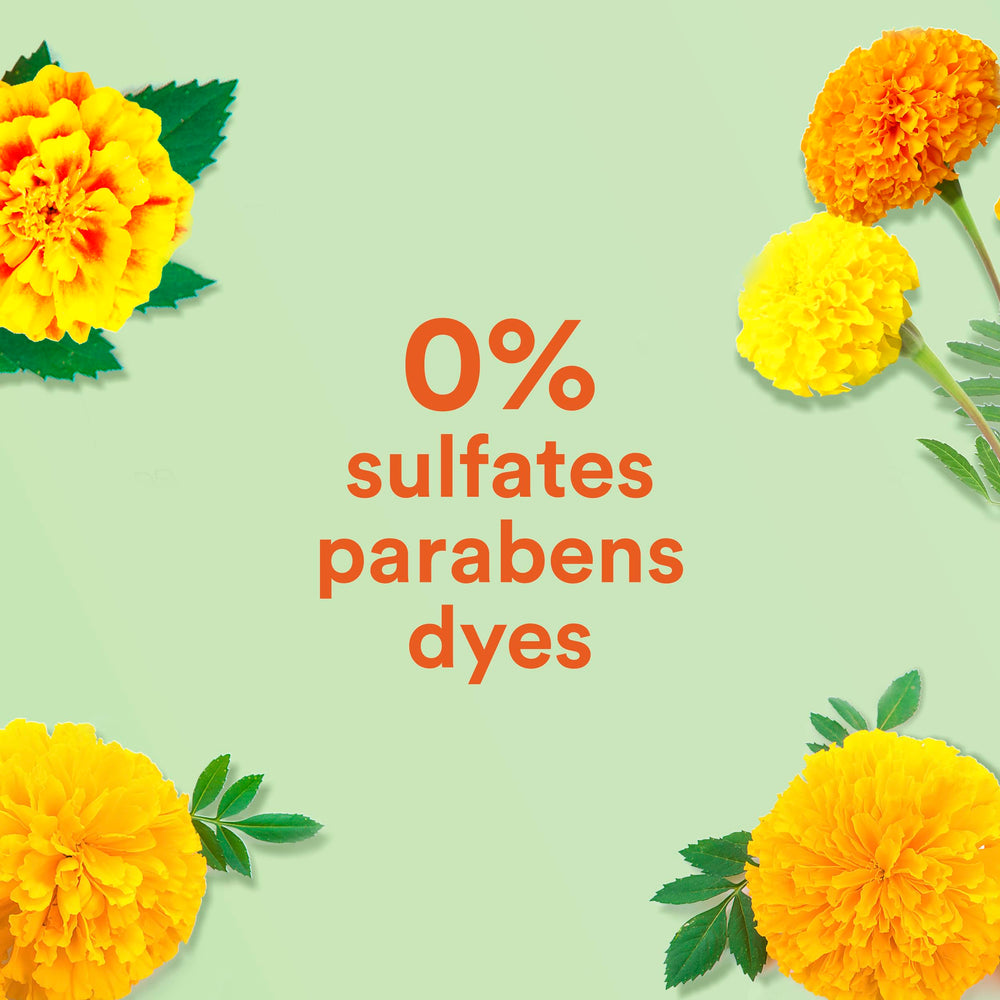 Natural marigold ingredient visual highlights plant-based extract benefits.