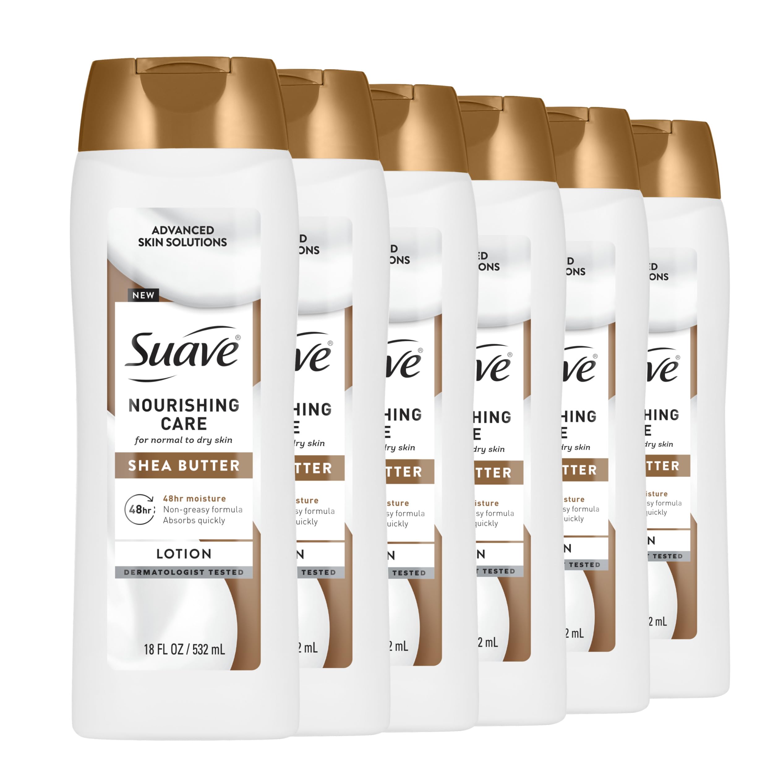Suave Nourishing Care lotion bottle showing deep hydration for daily use.